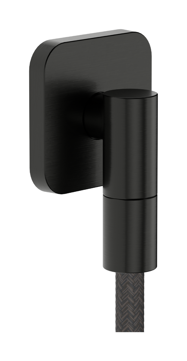 Hansgrohe FixFit Fine Q fali csatlakozó visszafolyásgátlóval, szálcsiszolt fekete króm 28884340