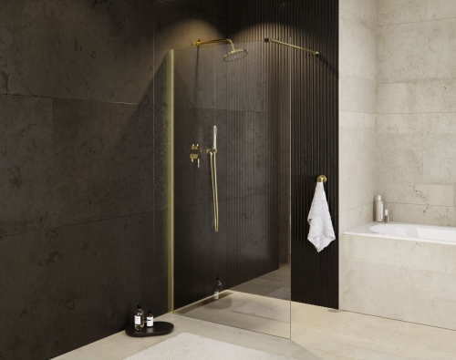 Besco ECO-N Gold walk-in zuhanyfal 110 cm, arany szín ENG-110-195C
