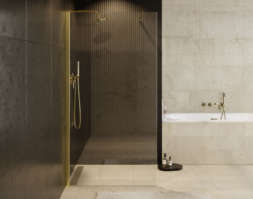 Besco ECO-N Gold walk-in zuhanyfal 110 cm, arany szín ENG-110-195C