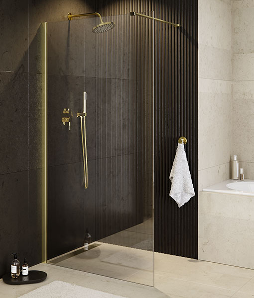 Besco ECO-N Gold walk-in zuhanyfal 120 cm, arany szín ENG-120-195C