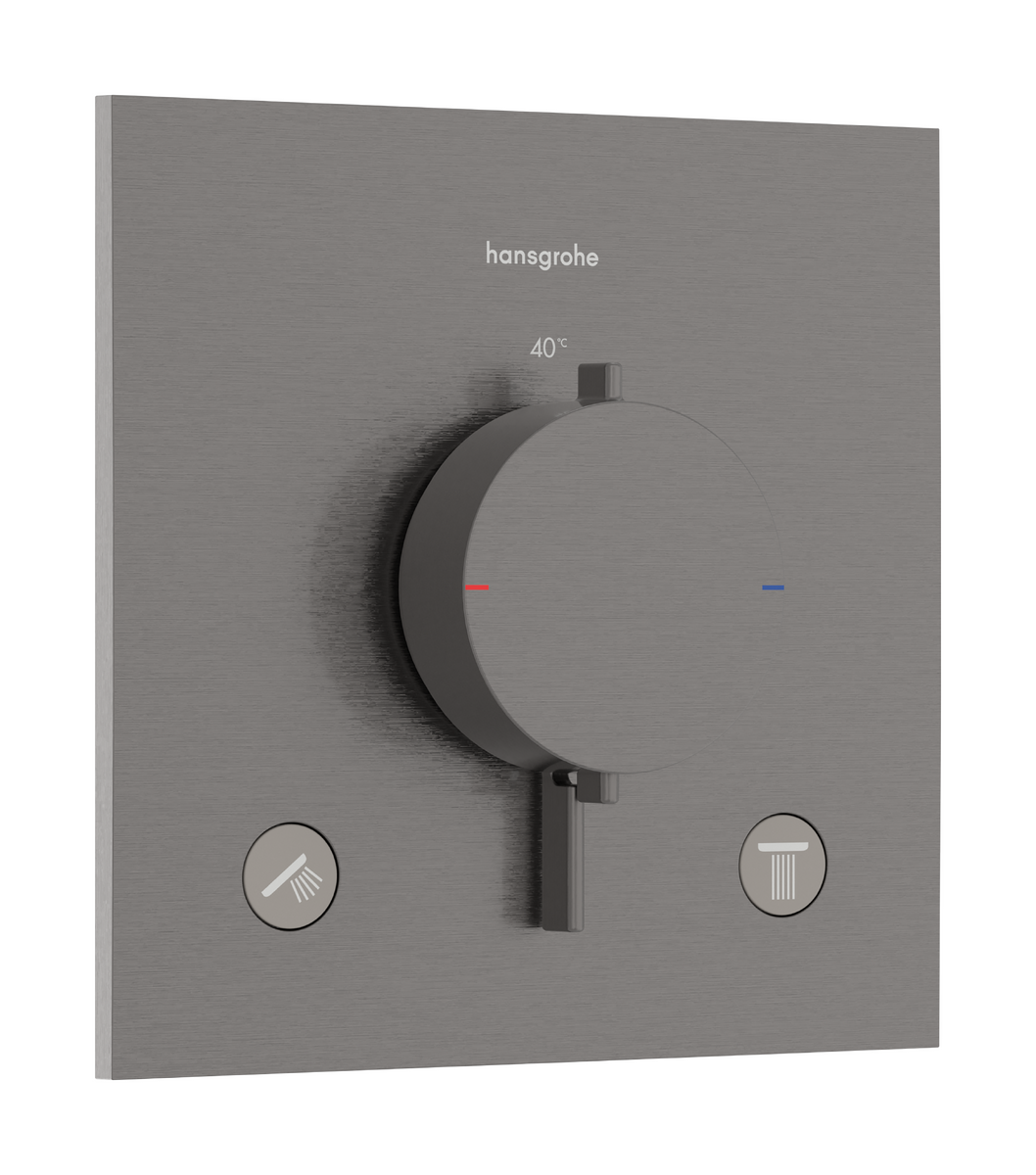 Hansgrohe Ecostat Comfort E 2 funkciós falsík alatti termosztát, szálcsiszolt fekete króm 33711340