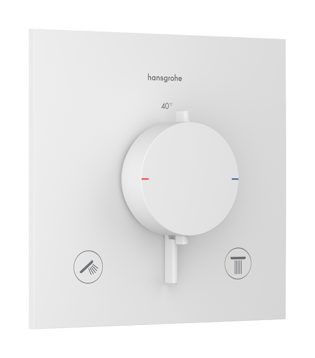 Hansgrohe Ecostat Comfort E 2 funkciós falsík alatti termosztát, matt fehér 33711700