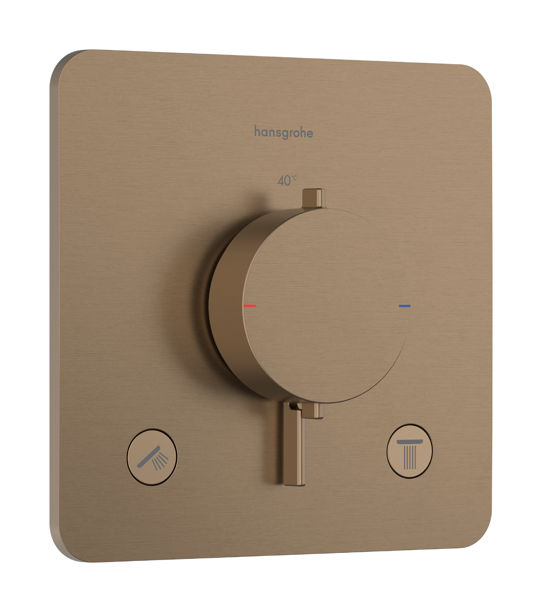 Hansgrohe Ecostat Comfort Q 2 funkciós falsík alatti termosztát, szálcsiszolt bronz 33713140