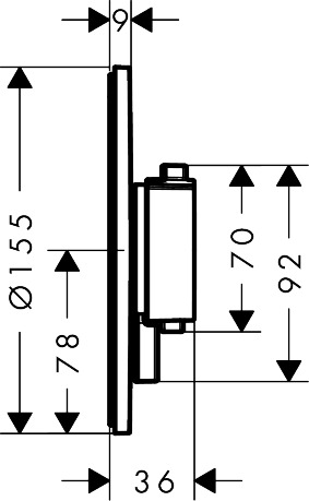 Hansgrohe Ecostat Comfort S 1 funkciós falsík alatti termosztát, szálcsiszolt fekete króm 33714340
