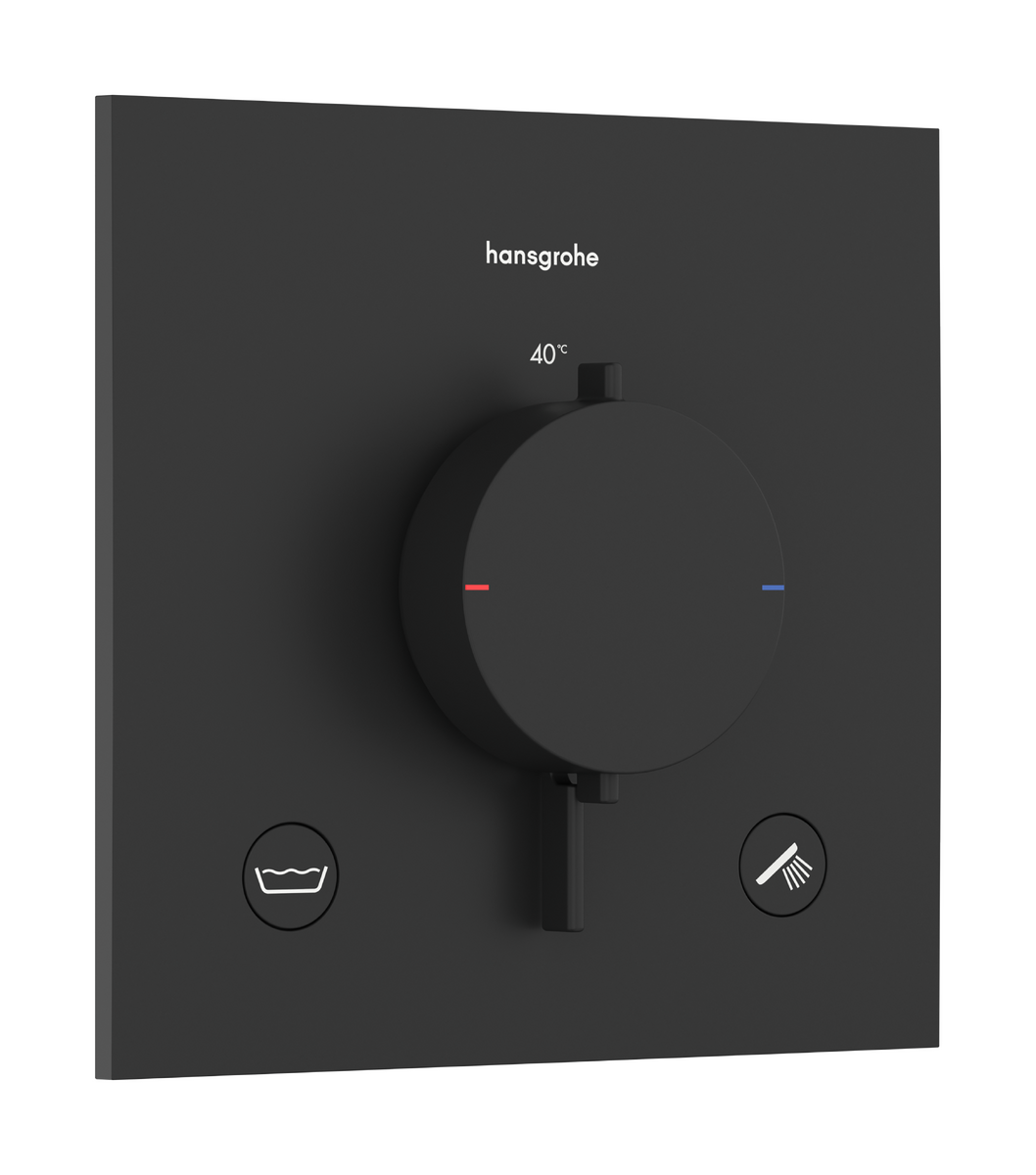 Hansgrohe Ecostat Comfort E 2 funkciós falsík alatti termosztát beépített biztonsági funkcióval, matt fekete 33716670