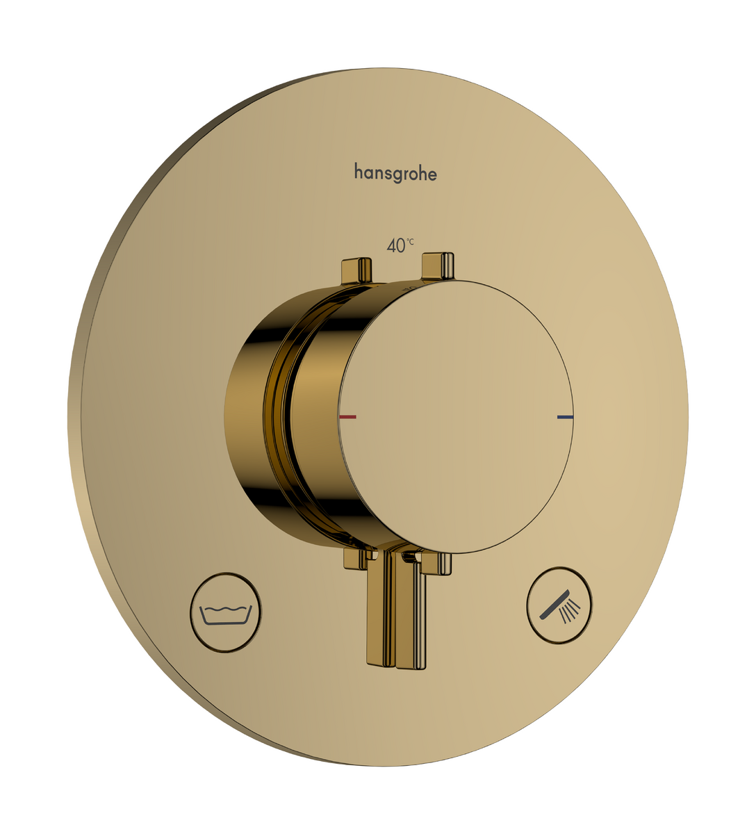 Hansgrohe Ecostat Comfort S 2 funkciós falsík alatti termosztát beépített biztonsági funkcióval, polírozott arany 33718990