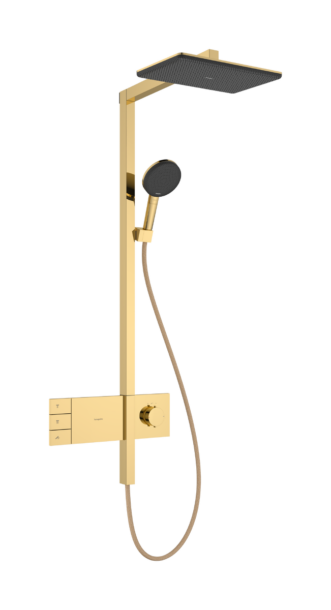 Hansgrohe Raindance Alive Q Showerpipe EcoSmart 210/340 2jet termosztátos zuhanyrendszer, polírozott arany 24591990