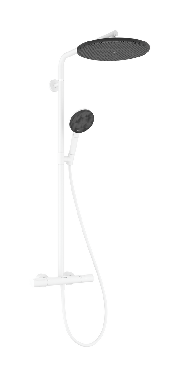 Hansgrohe Raindance Alive S Puro Showerpipe Ecostat Element 300 1jet termosztátos zuhanyrendszer, matt fehér 24592700