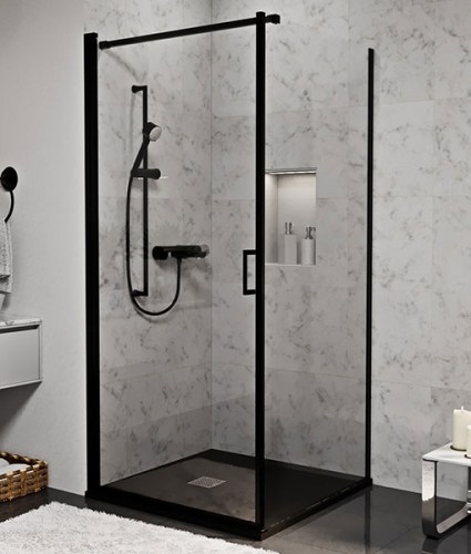 Niwell EMILY black zuhanykabin 90x90 cm NWZK-EMB9090