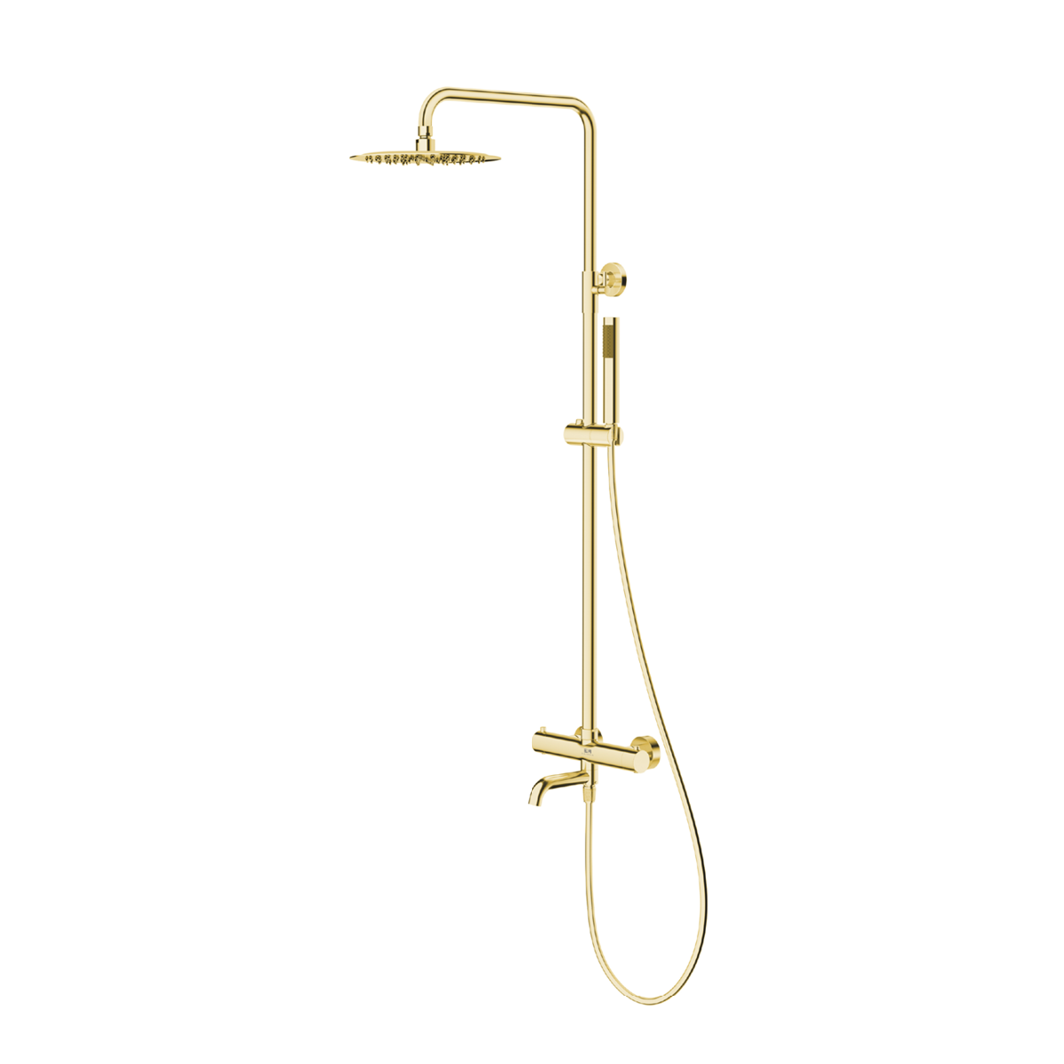 Emporia FLY termosztátos zuhanyrendszer kádtöltővel, fényes arany 030130GD