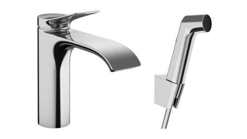 Hansgrohe Vivenis egykaros mosdócsaptelep bidé kézizuhannyal, króm 75210000