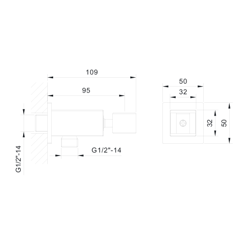 Emporia Teo fali könyök kézizuhany tartóval, szálcsiszolt gunmetál 04081BN