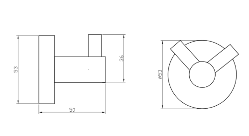 Emporia dupla akasztó, szálcsiszolt gunmetál 5020BN