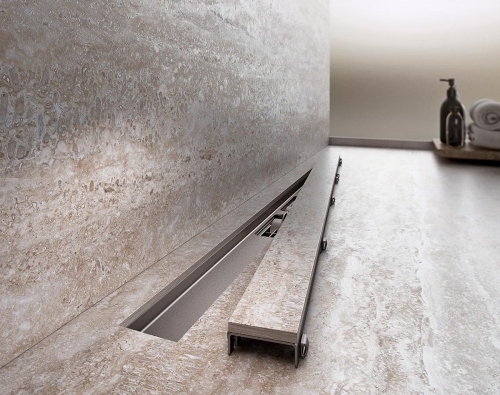 ALCA (Alcaplast) APZ15-1150 Marble zuhanyfolyóka perem nélkül, burkolható ráccsal