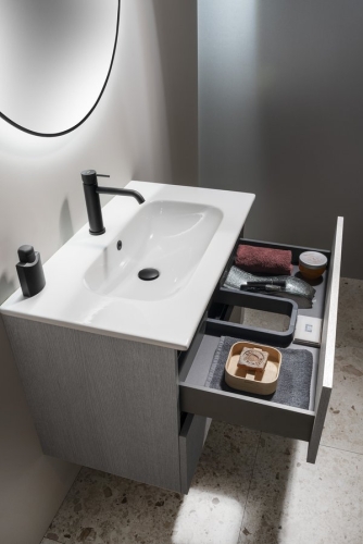 Sapho EZARA 70 cm mosdótartó szekrény, ezüst tölgy EZ701-1111