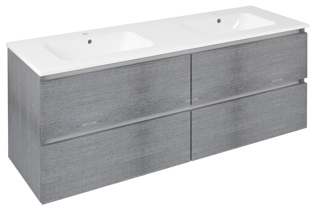 Sapho EZARA 140 cm mosdótartó szekrény, ezüst tölgy EZ141-1111