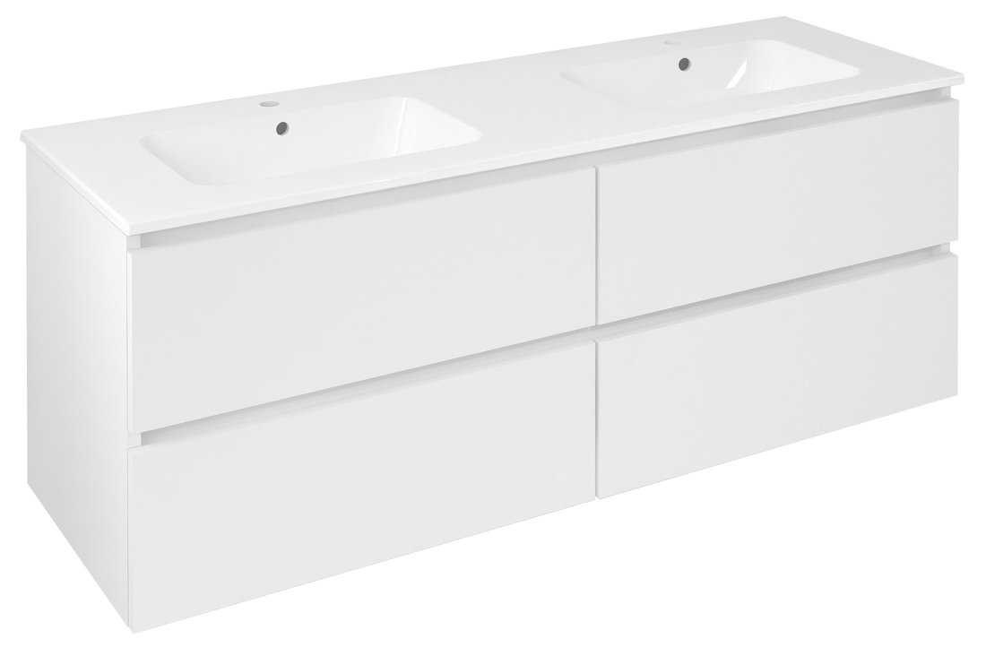 Sapho EZARA 140 cm mosdótartó szekrény, fényes fehér EZ141-3030