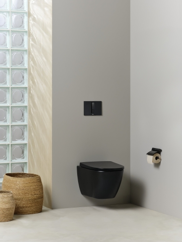 Roca Ona Rimless fali wc, matt fekete A346687080