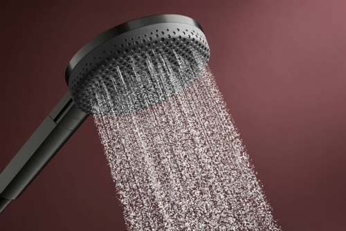 Hansgrohe Raindance Alive Select S EcoSmart 125 3jet kézizuhany 65 cm zuhanyrúddal, szálcsiszolt fekete króm 24600340