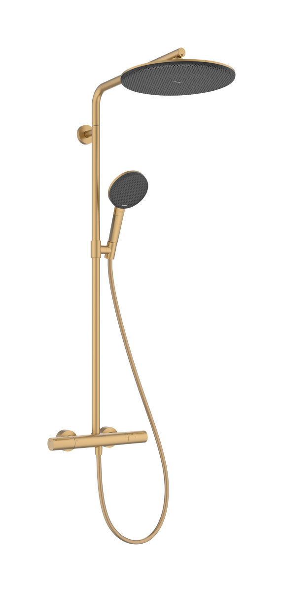 Hansgrohe Raindance Alive S Puro Showerpipe Ecostat Element 300 1jet termosztátos zuhanyrendszer, szálcsiszolt bronz 24593140