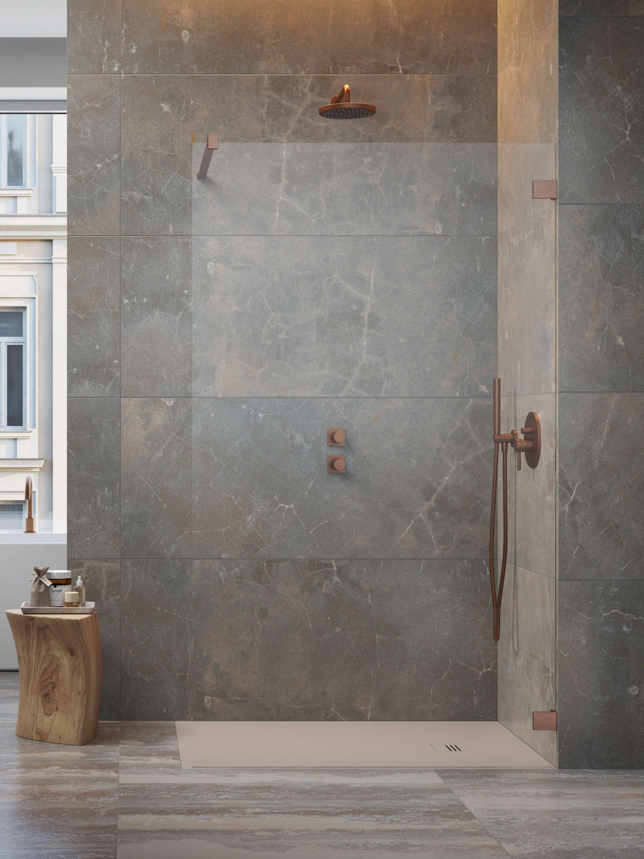 Radaway Essenza Pro 120 cm Walk-in zuhanyfal, szálcsiszolt réz 10103120-93-01