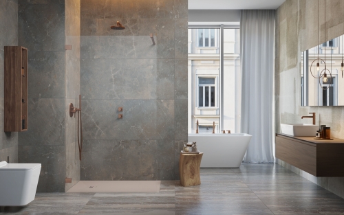 Radaway Essenza Pro 120 cm Walk-in zuhanyfal, szálcsiszolt réz 10103120-93-01