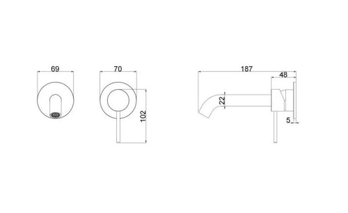 AREZZO design NOVA fali mosdócsaptelep, szálcsiszolt arany AR-2103BG