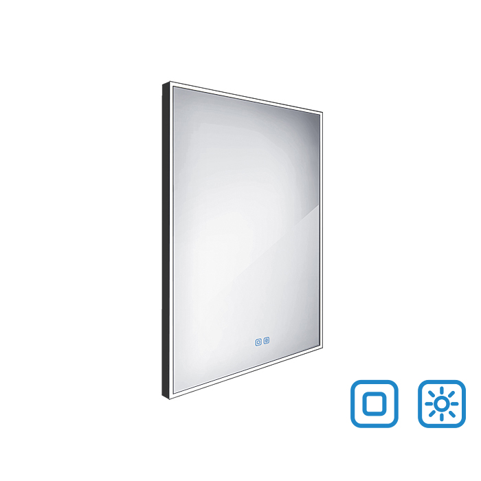 Roltechnik NIMCO 60x80 cm LED tükör érintésérzékelővel, matt fekete ZPC 13002V-90