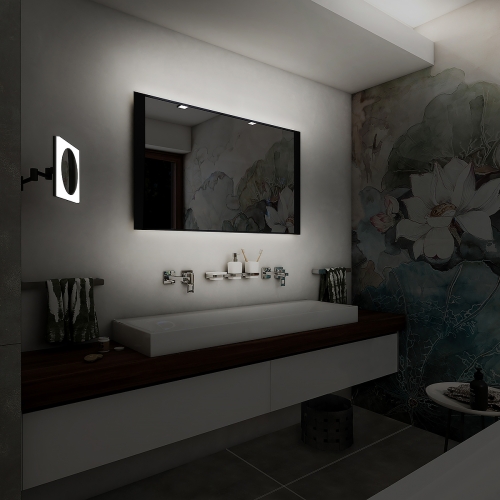 Roltechnik NIMCO 100x60 cm LED tükör, matt fekete ZPC 41004-90