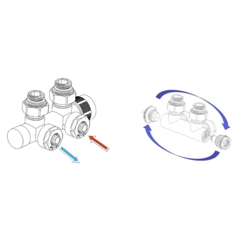 Radeco Basic univerzális sarok radiátor szeleptest, króm TZTZ/CR