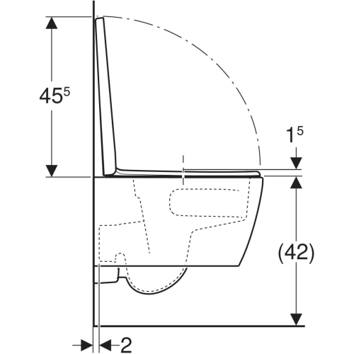 Geberit iCon TurboFlush mélyöblítésű rövidített fali WC ülőkével, matt fehér 503.049.JT.1