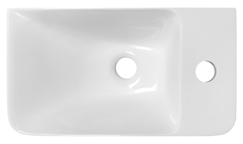 Sapho ZORBA 40x22 cm jobbos öntöttmárvány mosdó, fehér ZB402