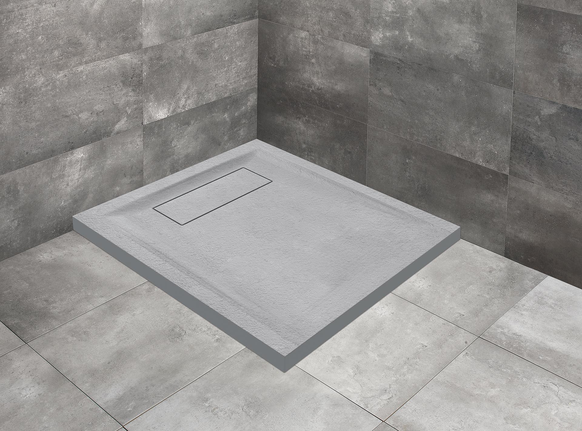 Radaway Doris C 80x80 szögletes öntöttmárvány zuhanytálca, betonszürke DC8080-52