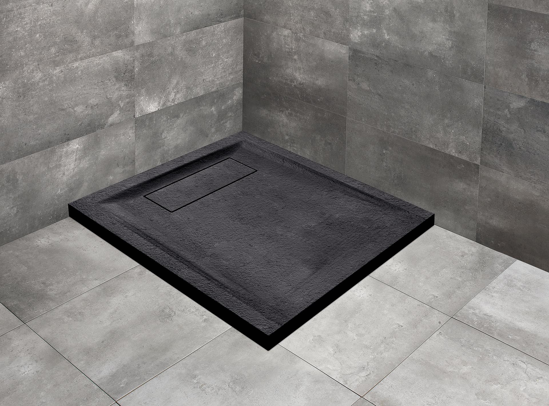 Radaway Doris C 80x80 szögletes öntöttmárvány zuhanytálca, fekete DC8080-54