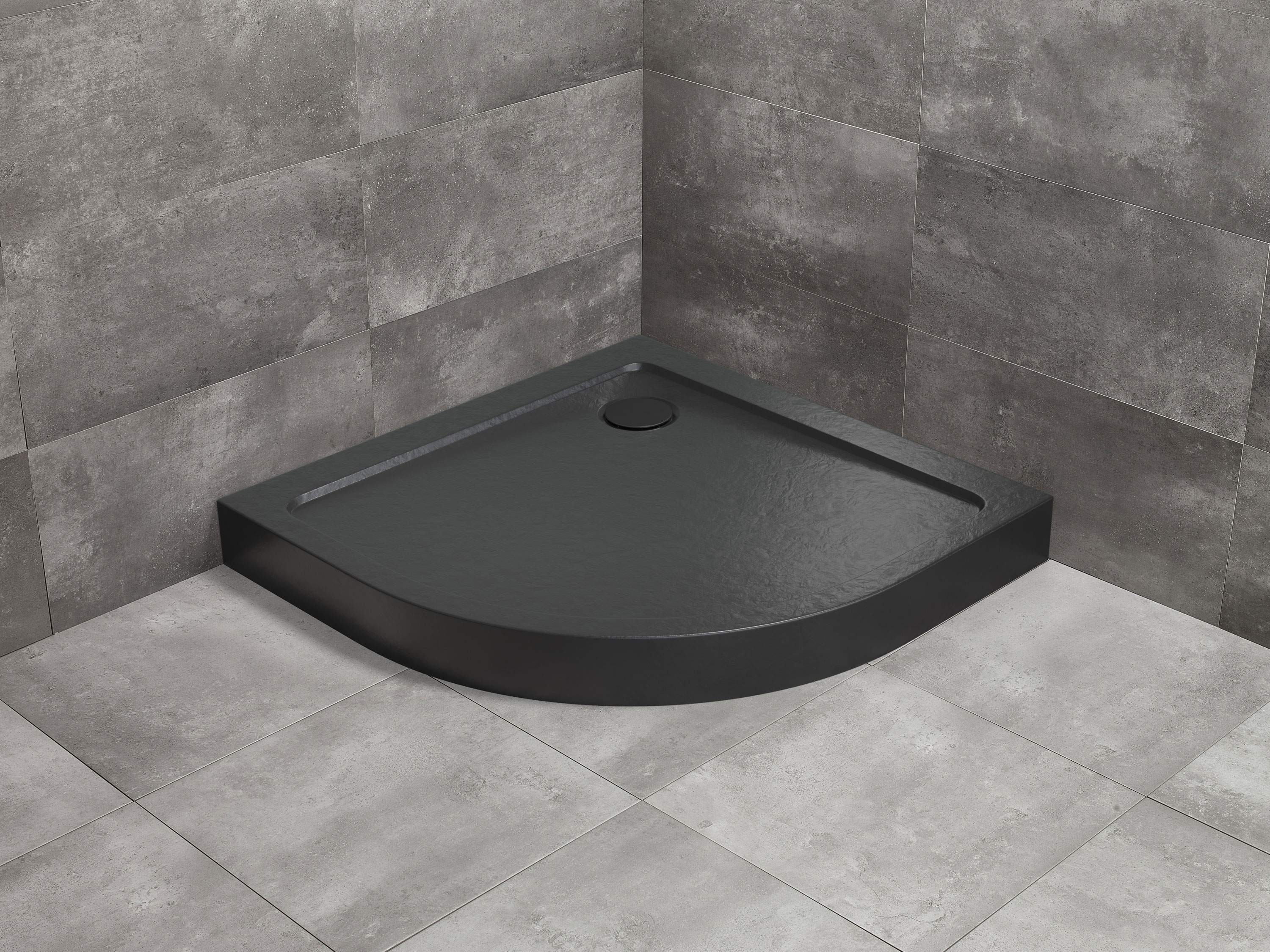 Radaway Doros Stone A 90x90 cm zuhanytálca előlappal, fekete SDRA9090-05-54S