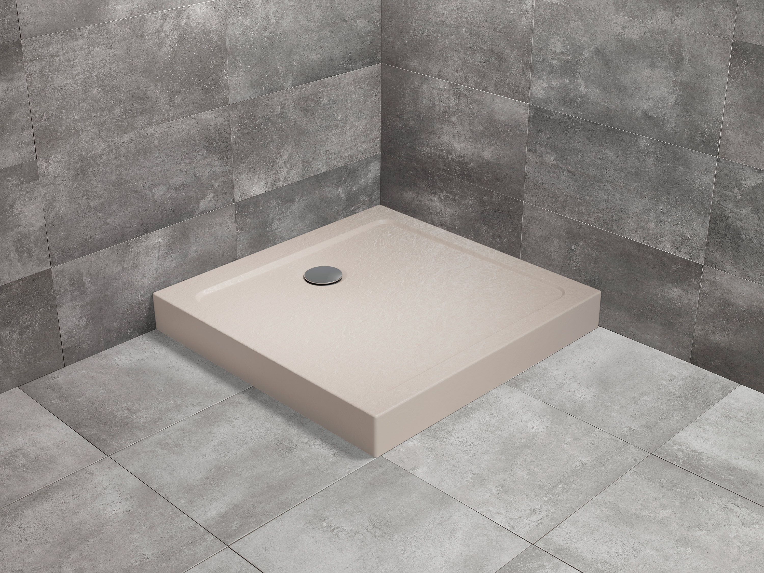 Radaway Doros Stone C 80x80 cm zuhanytálca előlappal, beige SDRC8080-05-84S