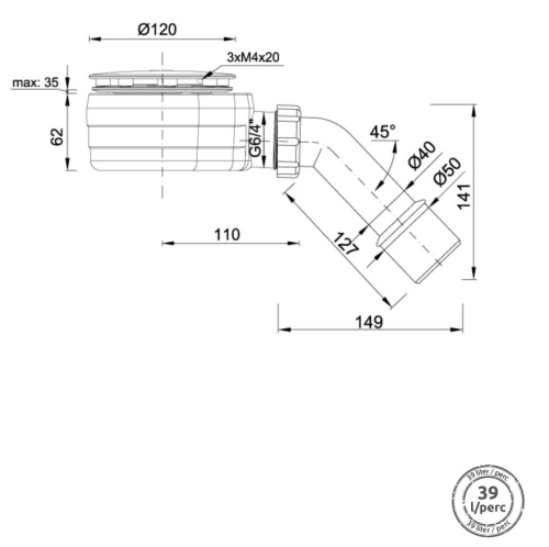 Radaway Doros Stone D 120x90 cm szögletes zuhanytálca, fekete SDRD1290-01-54S