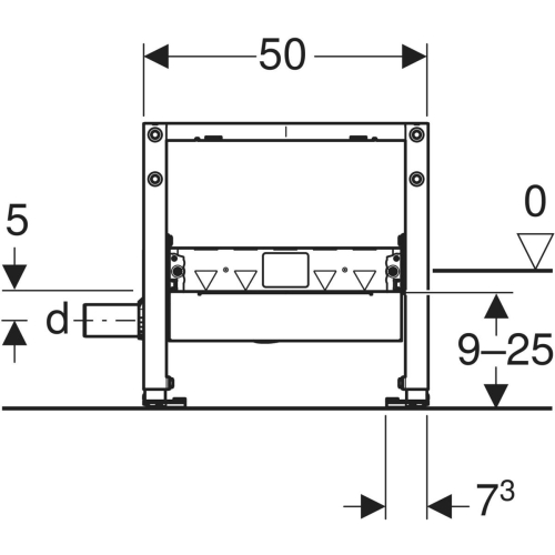 Geberit Duofix 90-250 mm zuhanyelem falsík alatti összefolyóval 111.591.00.2