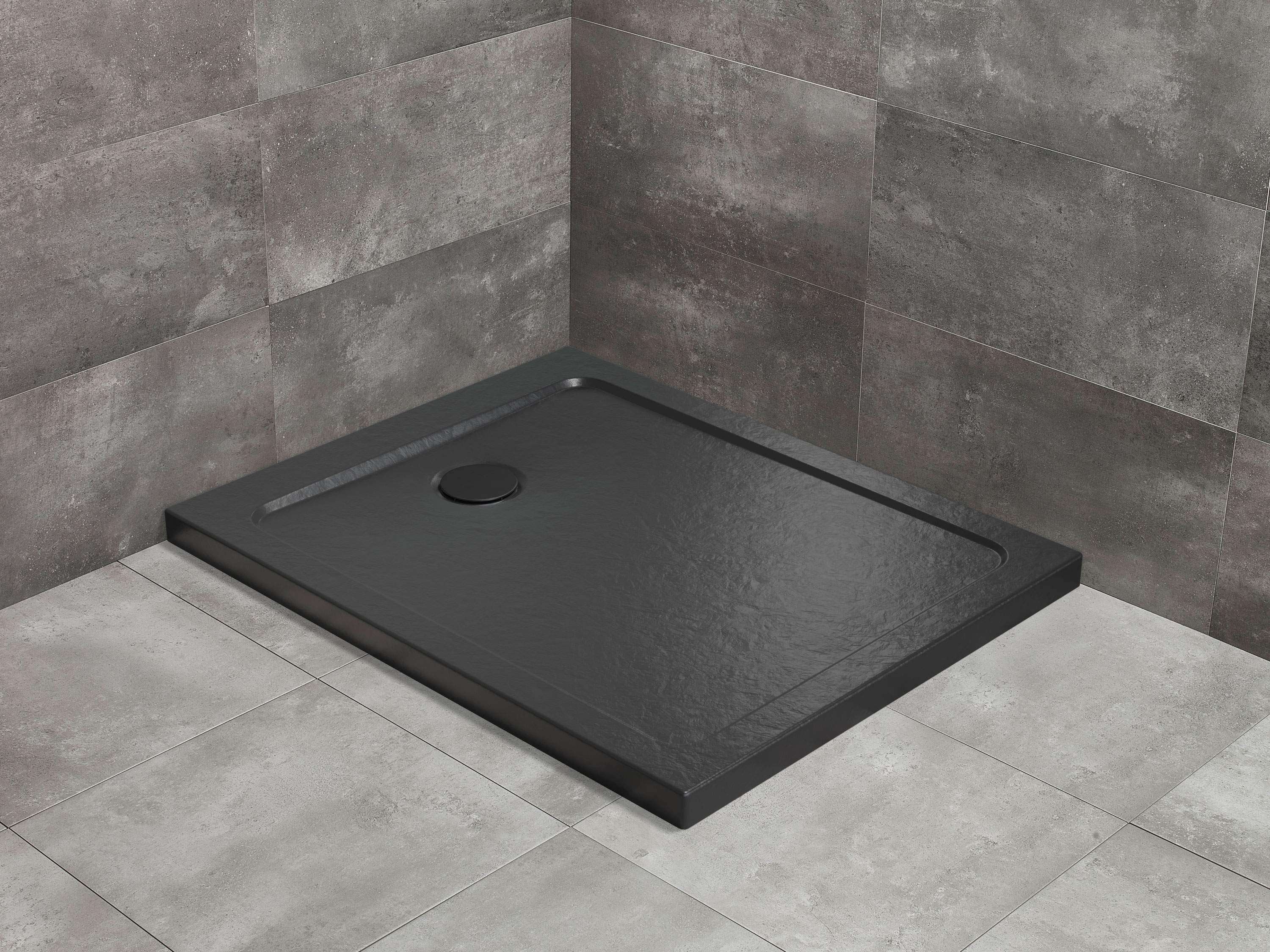 Radaway Doros Stone F 100x80 cm szögletes zuhanytálca, fekete SDRF1080-01-54S