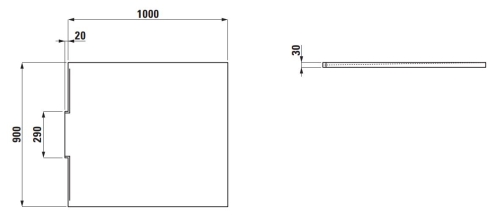 Laufen Nia 100x90 cm Marbond zuhanytálca, fehér H2100360000001