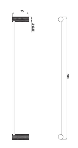 Cersanit Zen törölköző tartó 60 cm, fekete S951-889