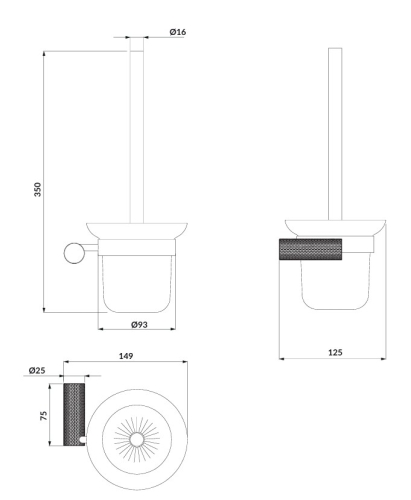 Cersanit Zen fali wc kefe, szálcsiszolt réz S951-899