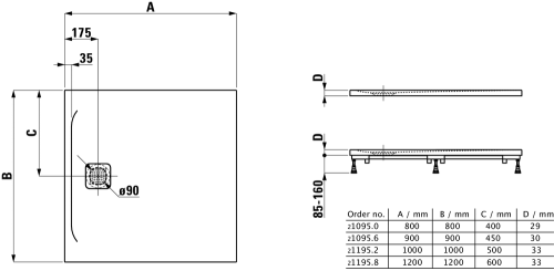 Laufen Pro 100x100 cm Marbond zuhanytálca, matt beige H2119521860001