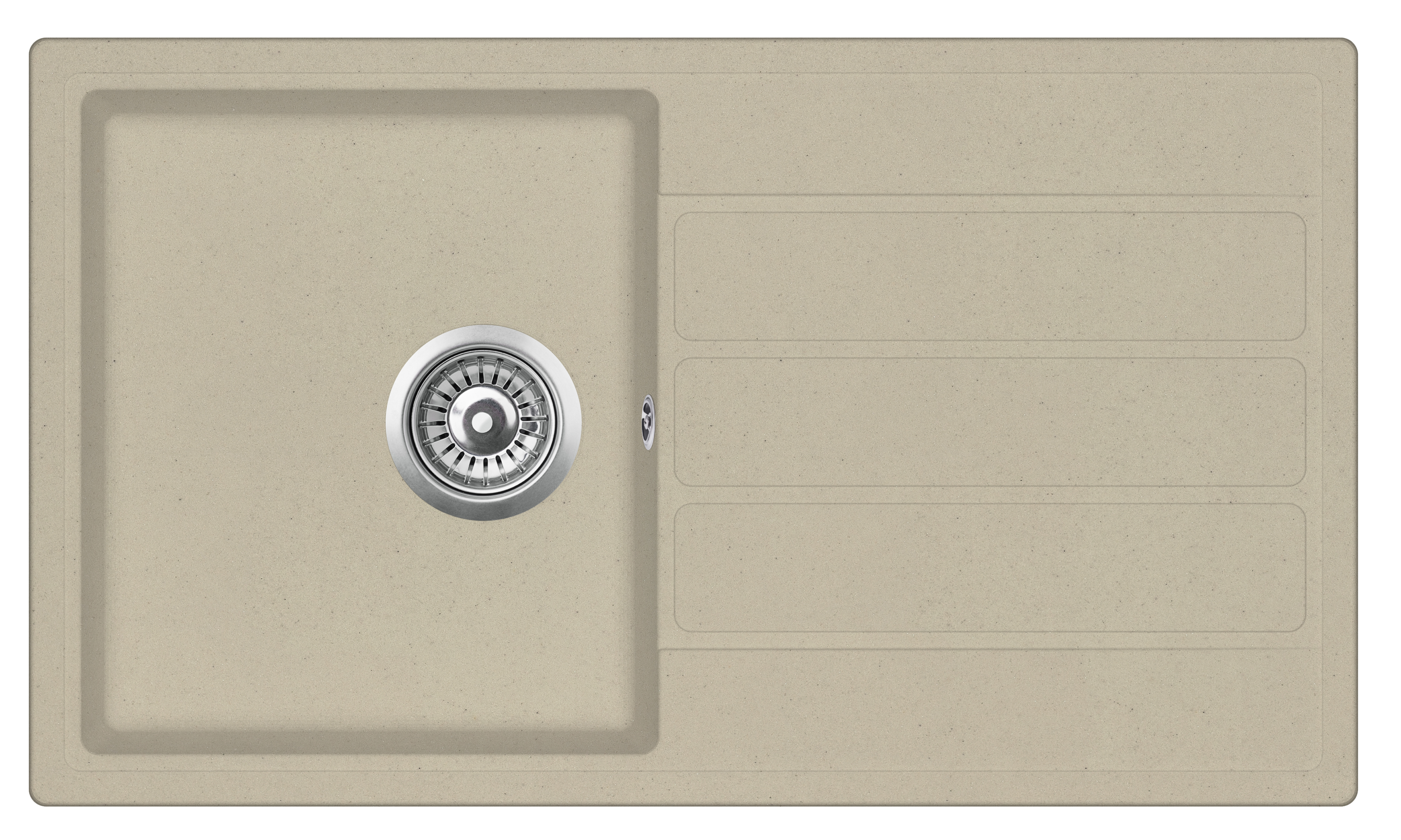 EVIDO EASY 45S gránit mosogató 760x440 bézs, doboz nélkül, lefolyógarnitúrával 105980BK