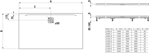 Laufen Pro 160x100 cm Marbond zuhanytálca, matt beige H2119551860001