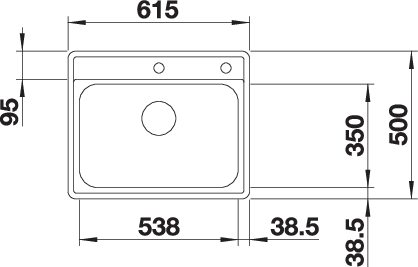 BLANCO LEMIS 6-IF két furattal exc. Rozsdamentes Mosogató 525109