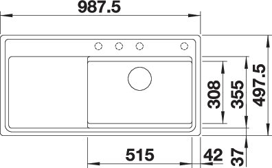 BLANCO ZENAR XL 6S-F DGP fehér fa tart. Gránit Mosogató 524085