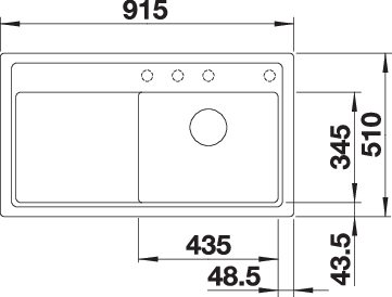 BLANCO ZENAR 5S fekete jobbos tart.n. Gránit Mosogató 526046