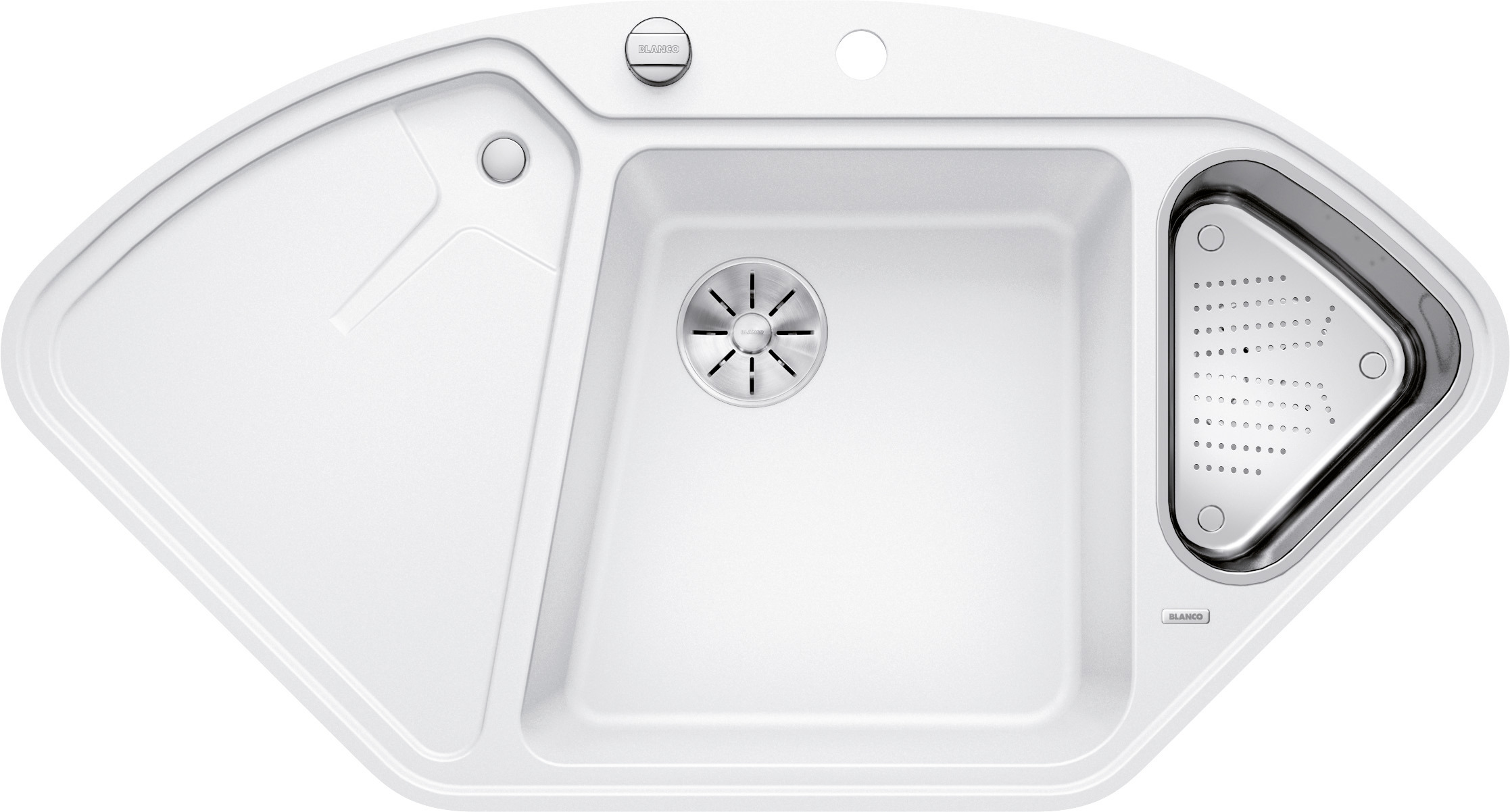 BLANCO DELTA II-F fehér tart., SZINTBE ÉPÍTÉS Gránit Mosogató 523673