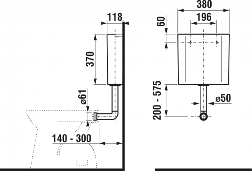 Jika öblítőtartály álló WC-hez, 3/8 H8937140000001